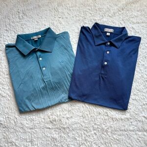 Lot of 2 Peter Millar Polo Shirts XL Short Sleeve Preppy Resort Summer Comfort